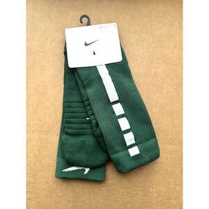 NWT Nike Elite Basketball Cushion Socks Green White Large 8-12 PS0003 342 NEW